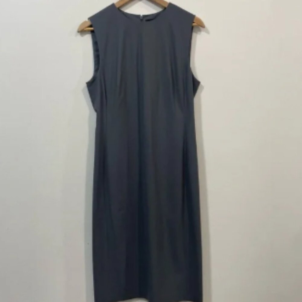 Theory NWT Dark Cement Traceable Eano Wool Blend Fitted Sheath Dress SIze 10